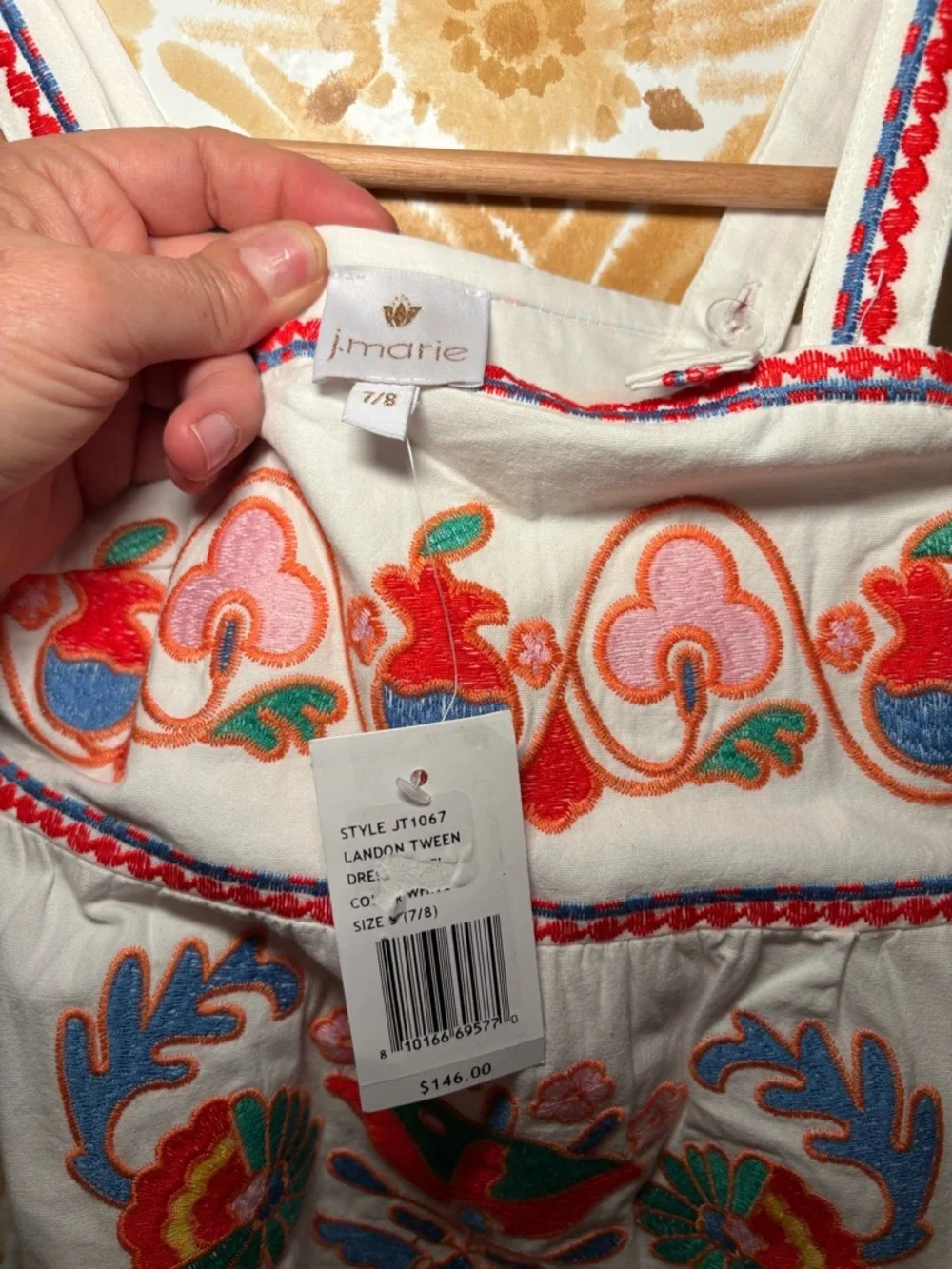 Boutique Embroidered Sundress | Colorful Boho Resort Mini Dress 7/8 - Picture 3 of 8